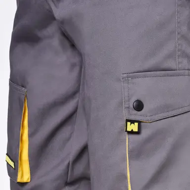 PANTALON DE TRABAJO GRIS/AMARILLO C