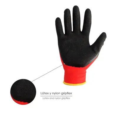 GUANTES LATEX / NYLON GRIPFLEX TALL