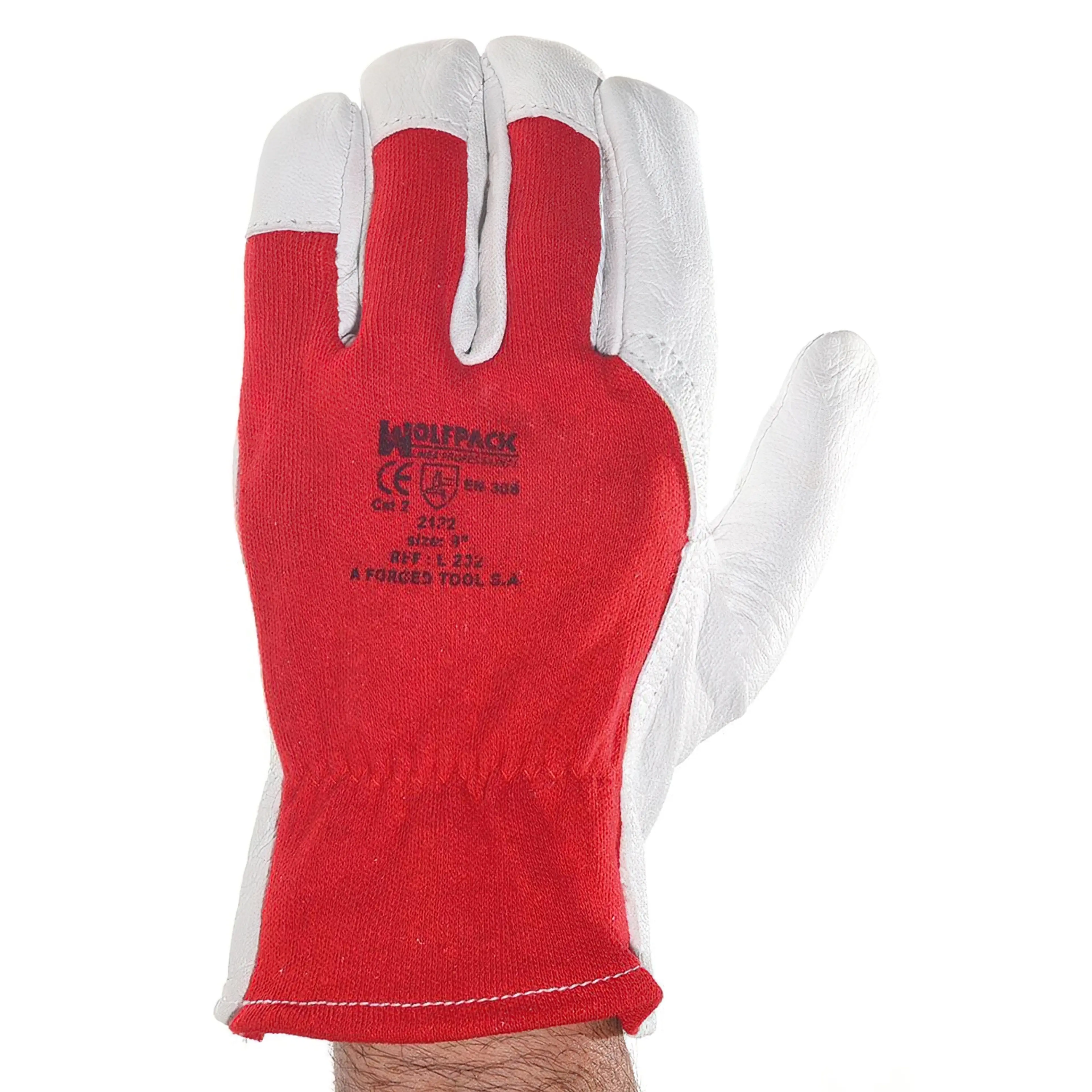 GUANTES PIEL / LONA CON COLGADOR 8"