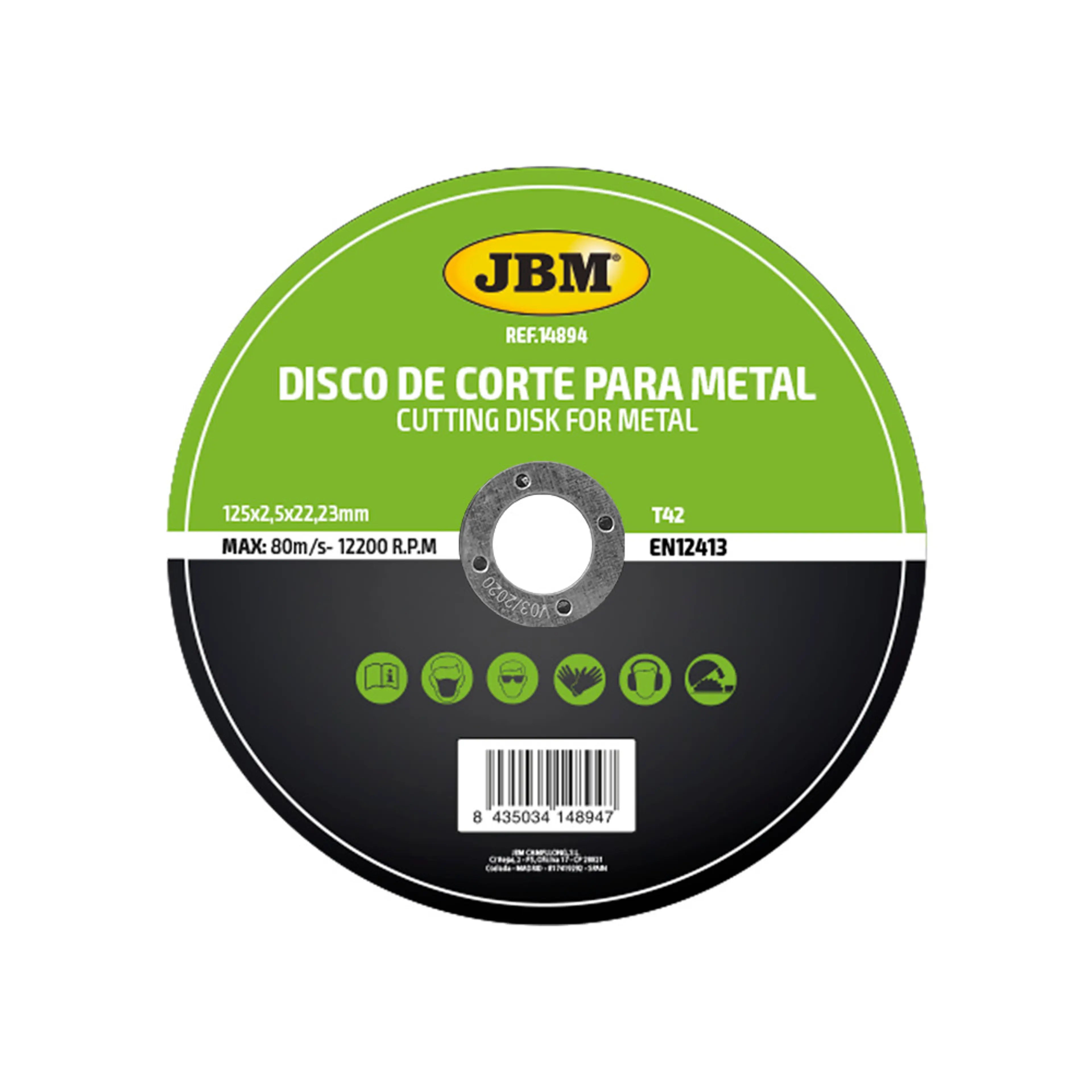 DISCO DE CORTE T42 PARA METAL 125X2
