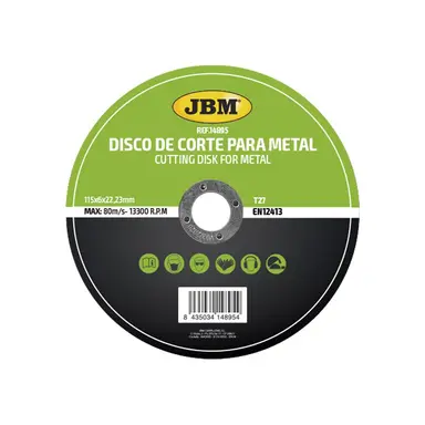 DISCO DE CORTE T27 PARA METAL 115X6
