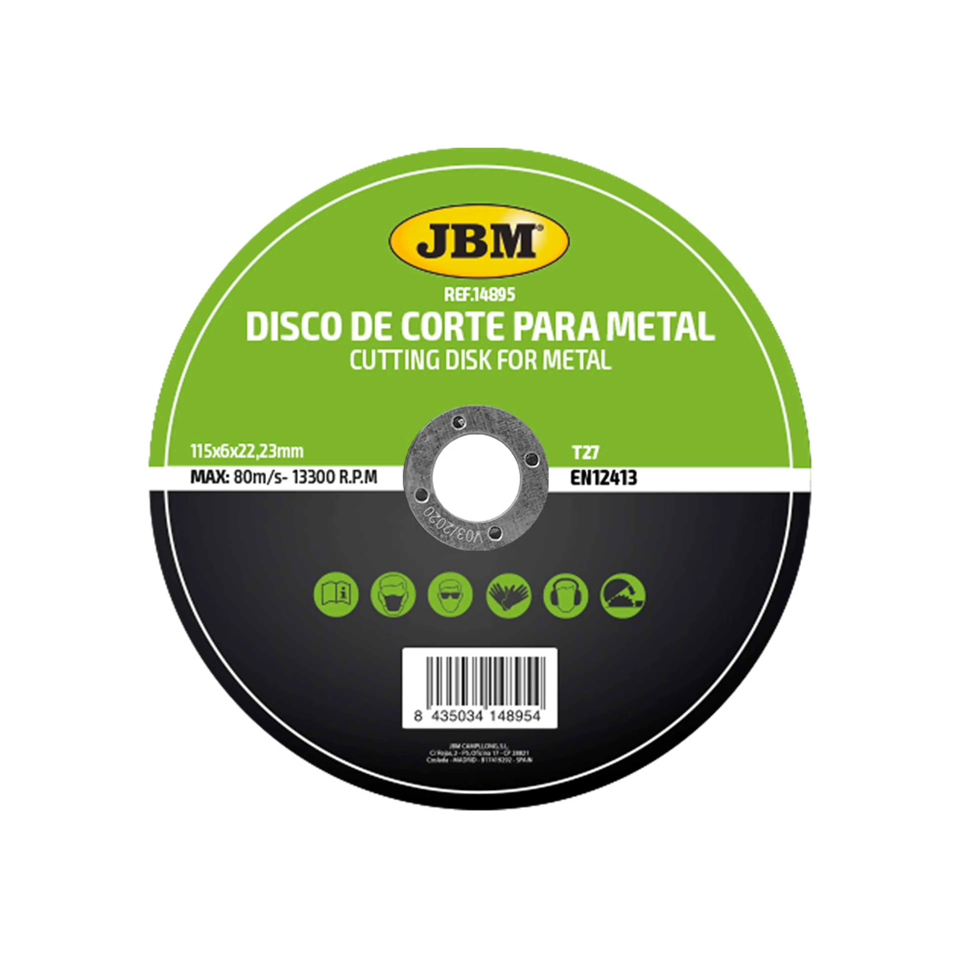 DISCO DE CORTE T27 PARA METAL 115X6
