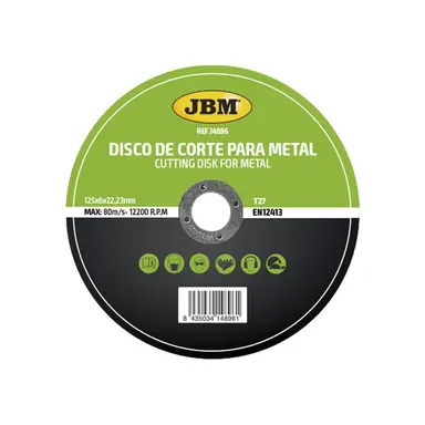 DISCO DE CORTE T27 PARA METAL 125X6