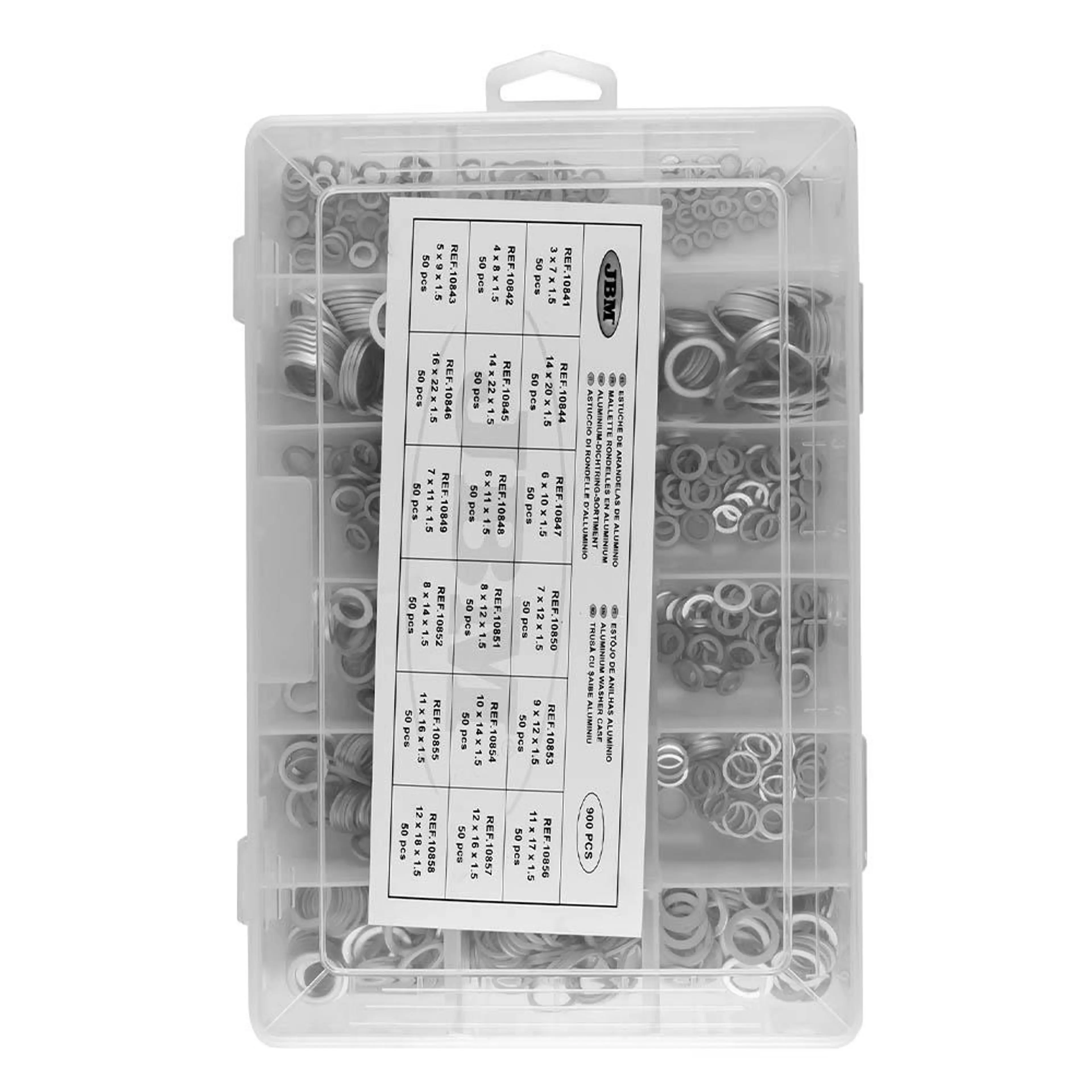 ESTUCHE DE ARANDELAS 18 ALUMINIO 90