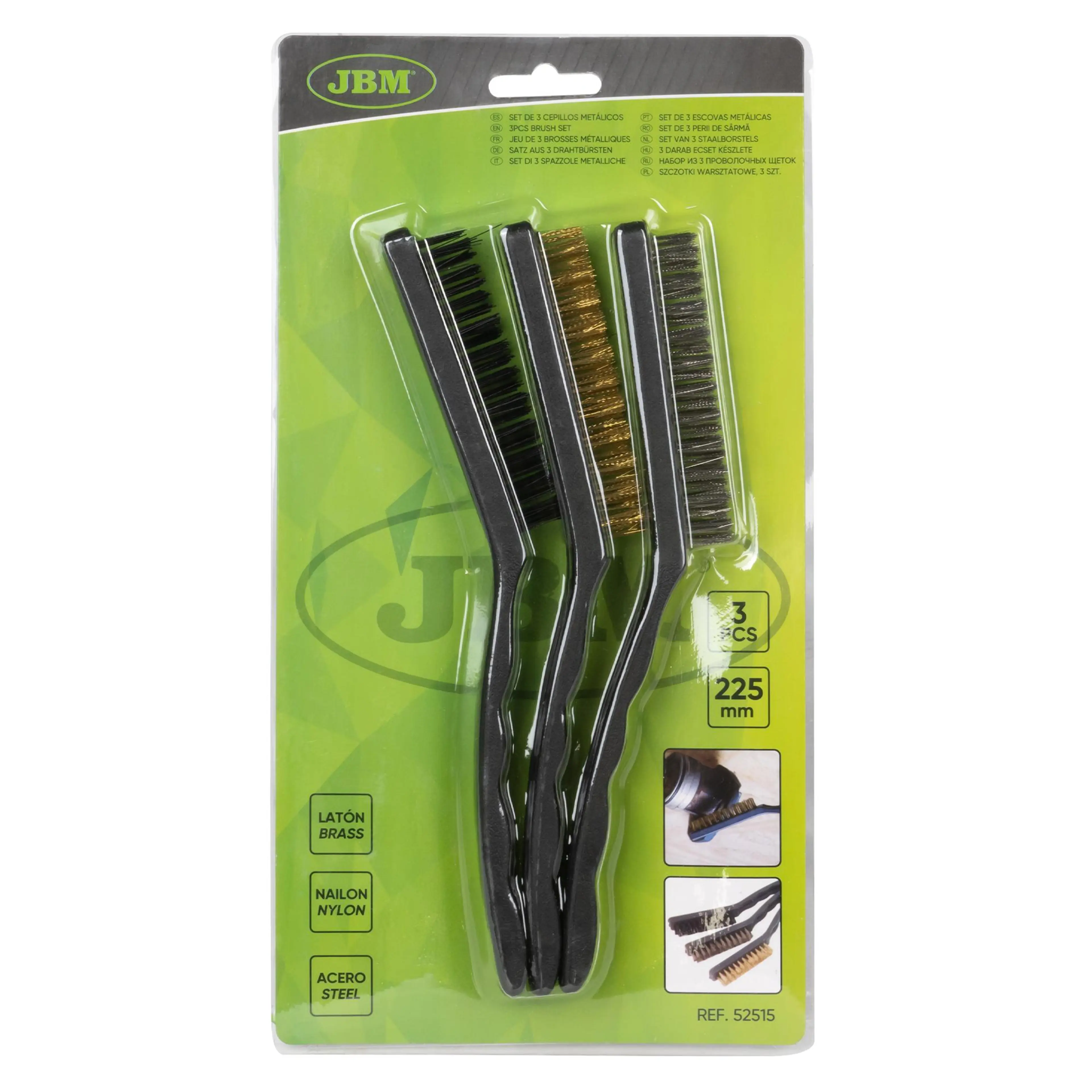 SET DE 3 CEPILLOS METÃ�LICOS