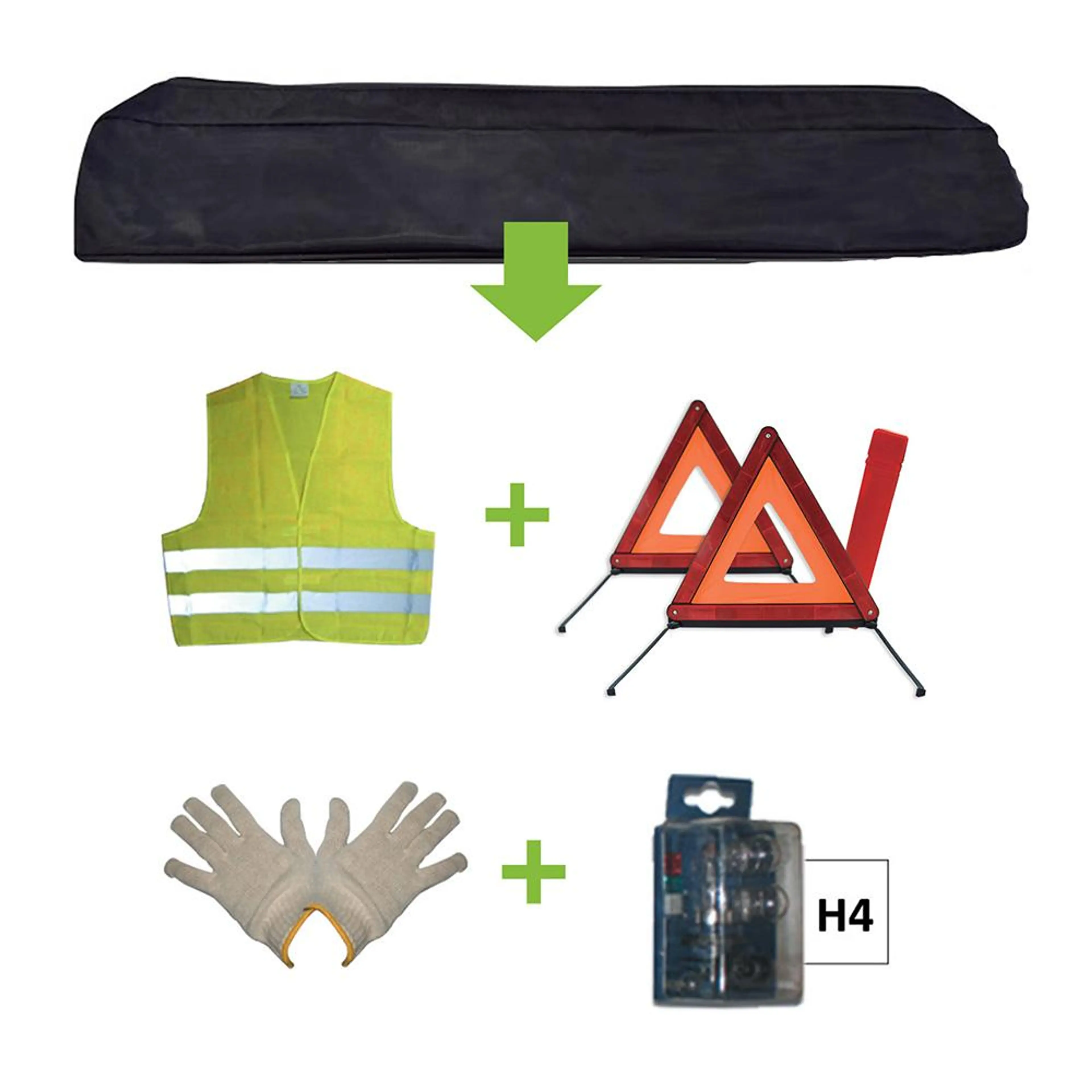 KIT EMERGENCIA BOLSA NEGRA + MK H4 