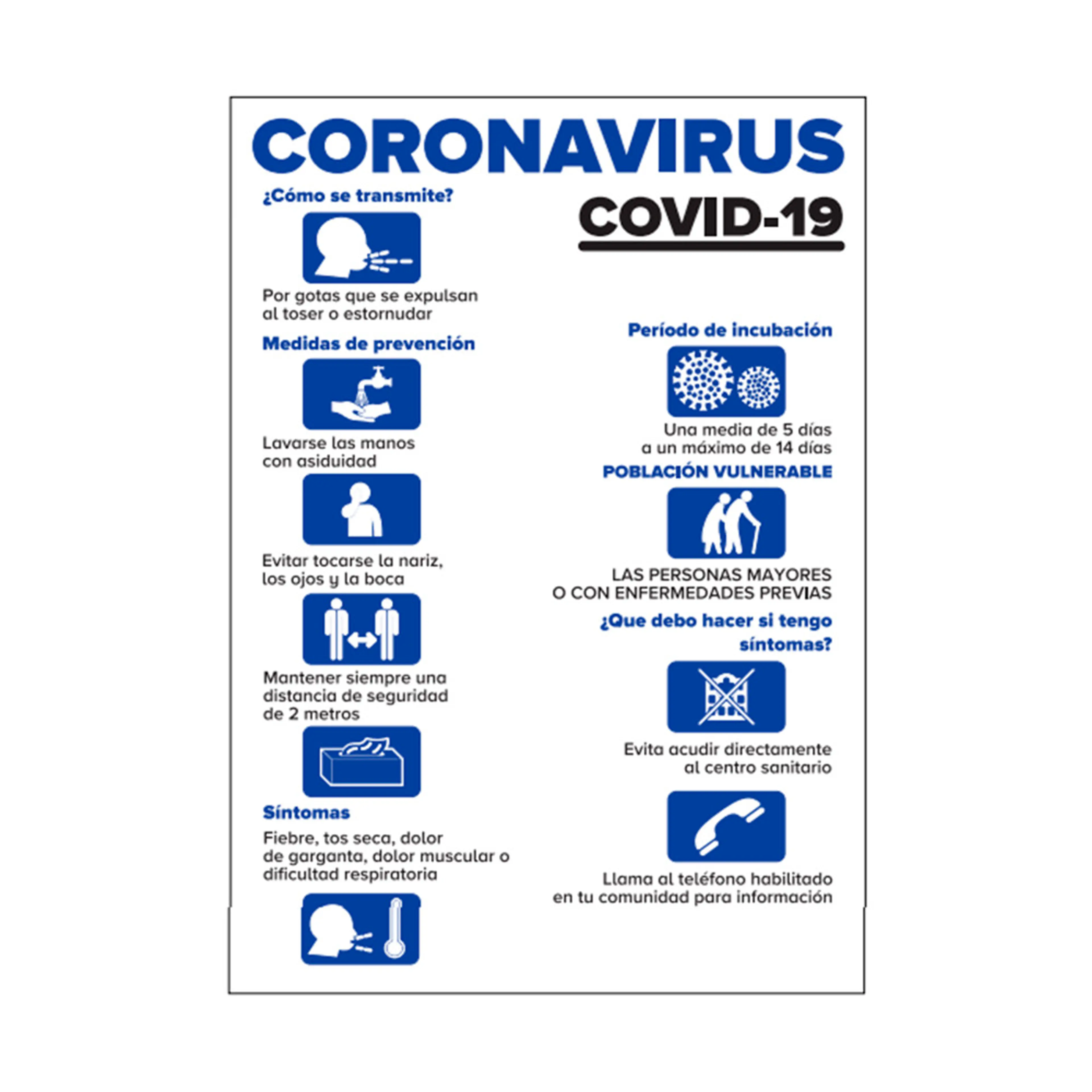 PAQUETE DE 5 CARTELES INFORMATIVO -